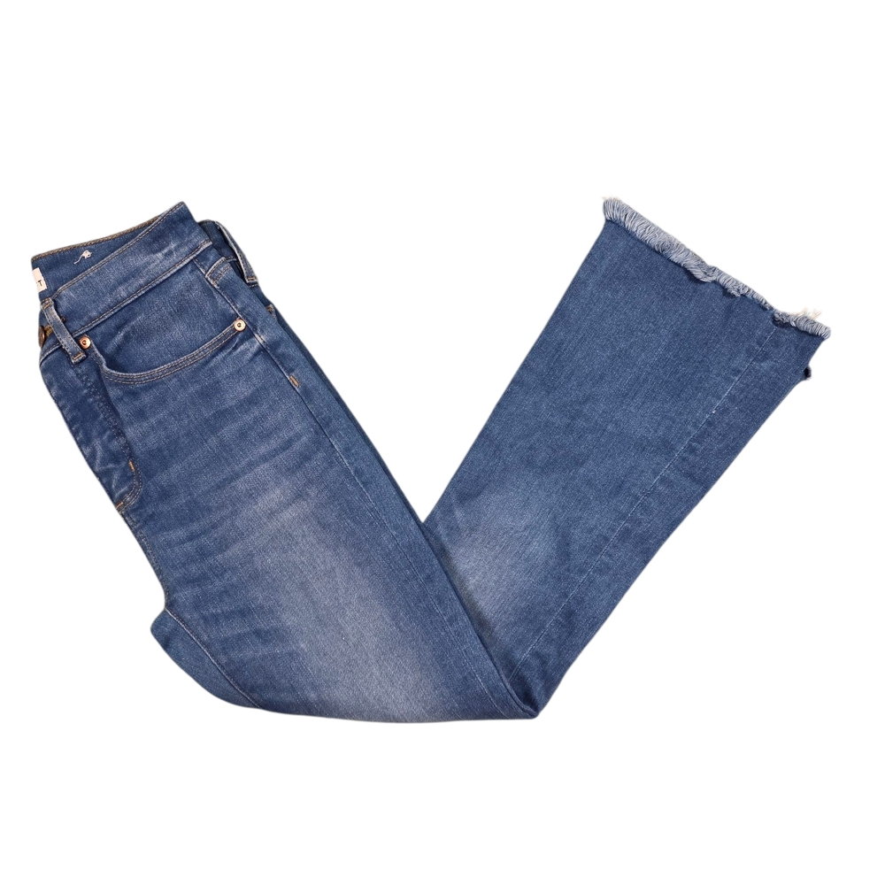 NWOT Loft High Waist Flare Crop Blue Jeans